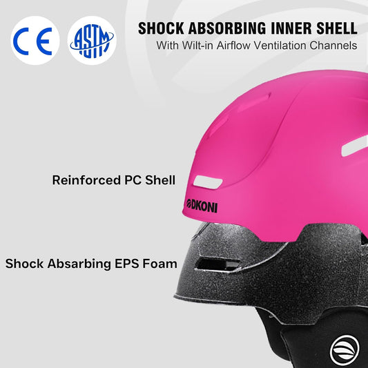 DKONI Ski Helmet for Adults Snowboard Helmet Men Women Youth Certified Snow Sports Helmet for Skiing Snowboarding