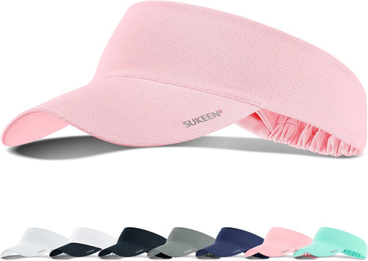 Sukeen Cooling Stretchy Visor Free Size Cool Hat with UV Protection Brim Peak Vizor for Golf,Tennis,Cycling,Running