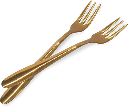 Comicfs 12-Piece Appetizer Small Forks, 5.2 Inches, Dessert Forks Stainless Steel, Rose Gold 3-Tine Portable Cocktail Salad Fruit Forks for Party Travel (12 Forks, Rose Gold)