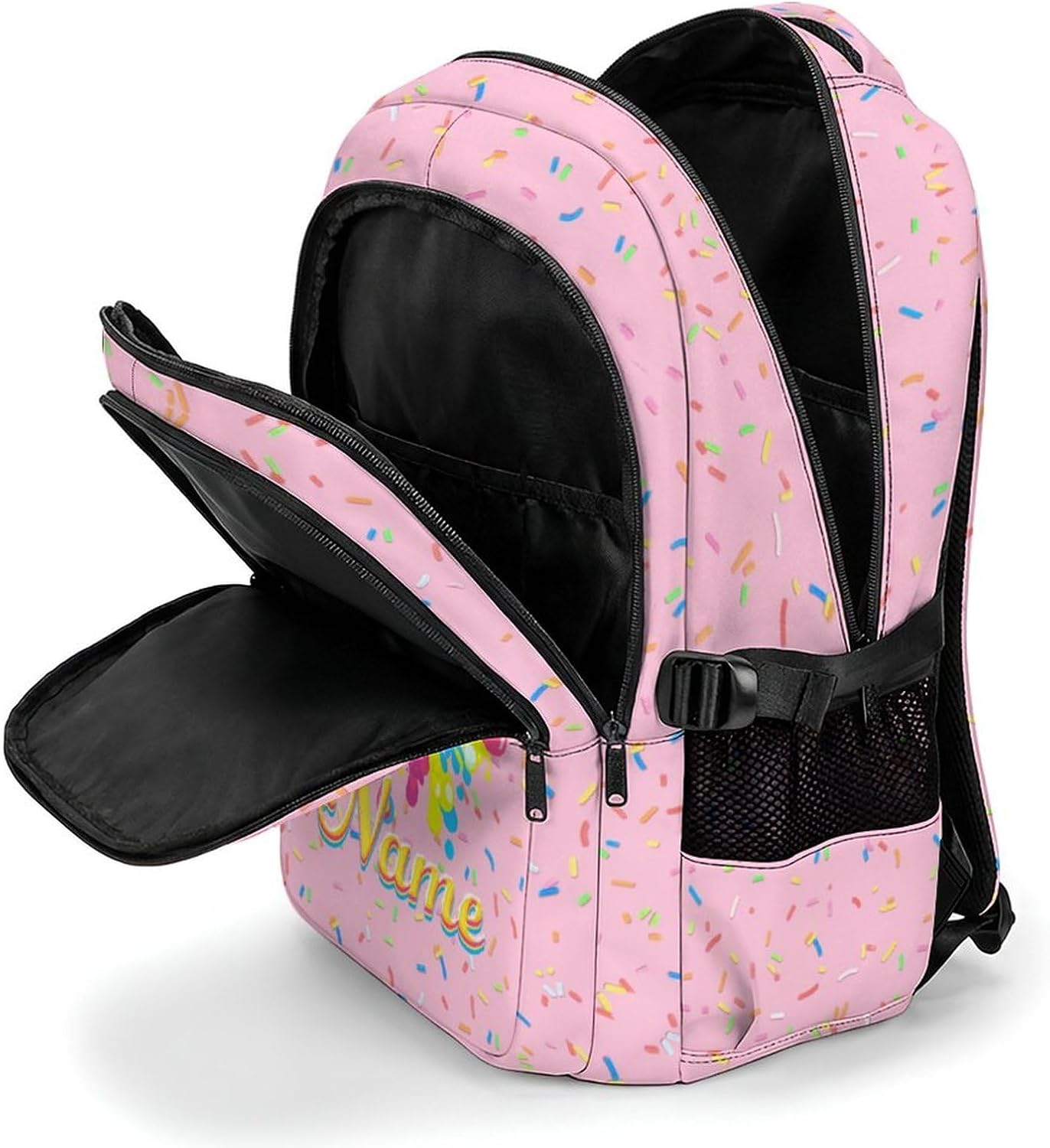 Personalized Baseball Drip Backpack for Kids Teens Custom Bookbag for Girls, Pink Baseball Backpacks for School Travel Hiking