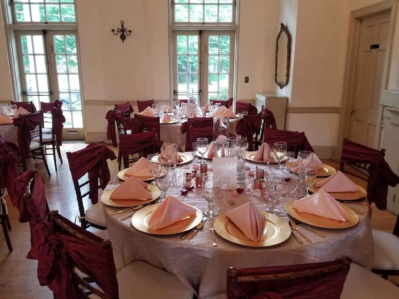 YOUR CHAIR COVERS - 120 Inch Round Crinkle Taffeta Tablecloth - Blush, Crushed Shiny Dining Table Cloth for Wedding Party Birthday Baby Bridal Shower