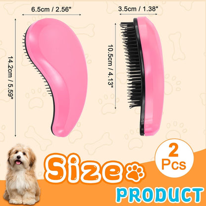 Small Dog Brushes, Grooming Brushes Puppies Hair Remover (Pink, 2 Pcs)