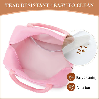 Insulated Lunch Bag for Women Men Adults Lunch Tote with Front Pocket Lunch Box Container Cooler Bag for Work Picnic (Pink)