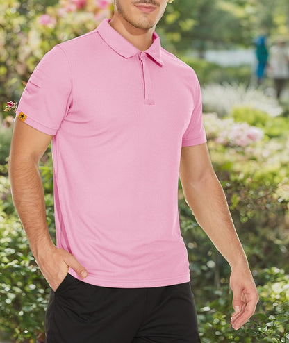V VALANCH Mens Polo Shirts Short Sleeve Moisture Wicking Golf Polo Athletic Collared Shirt Tennis T-Shirt Tops
