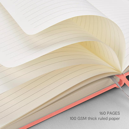 &And Per Se Lined Hardcover Notebook – A5 5.7"x8" College Ruled, 160 Pages, 100gsm Thick Paper – Aesthetic Journal for Women, Gift-Ready Planner, Everyday Writing Notebook (Peach Pink)
