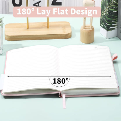 Thboxes 160 Pages Lined Journal Notebook, 5.71" X 8.27" Writing & Journaling Hardcover Executive Notebooks for Student Worker Women Men Notepads Journals for Writing Travel & Organization, Pink