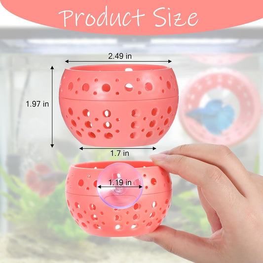 Betta Bulb Hide, Betta Tunnel Shrimp Cave Aquarium Fish Hideout with Suction Cup Aquarium Cave Decor for Shrimp, Guppies Guppy Hiding Resting (Pink)