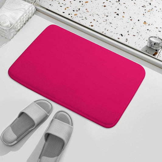 Raspberry Pink Bathroom Rugs, Non Slip & Absorbent Bath Mat Carpets for Bathroom, Entryway or Sink 20" x 32"