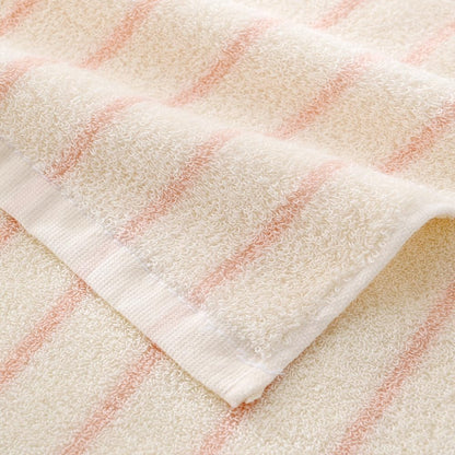 YiLUOMO White and Pink Striped Hand Towels 100% Cotton Set of 2 � Soft, Highly Absorbent and Quick Dry Towels for Bathroom Decor, 13 x 29 Inch