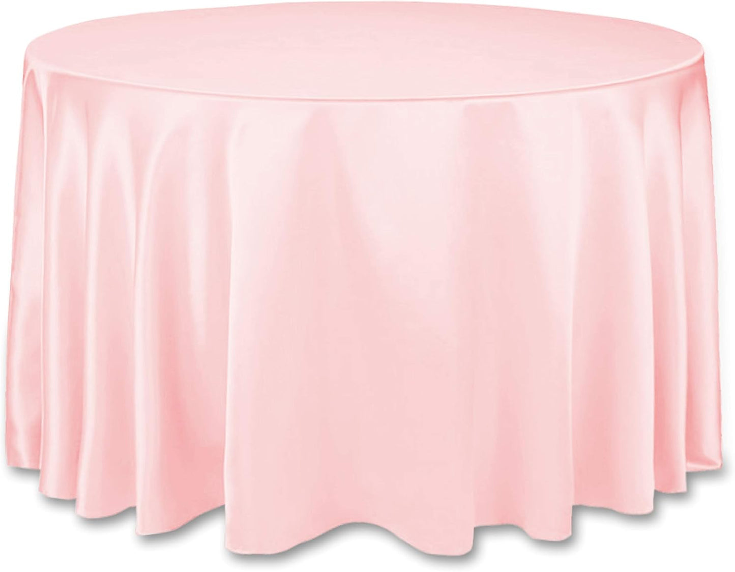 LinenTablecloth 108-Inch Round Satin Tablecloth Pink