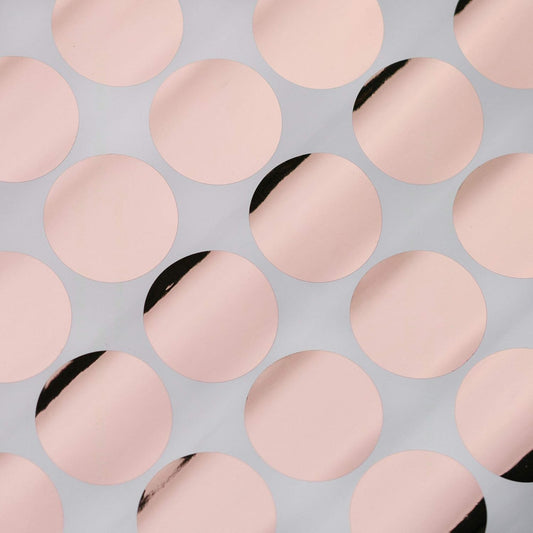 PapaKit Large Round Polka Dot Confetti Wall Decal Baby Nursery Child Kid Boy Girl Bedroom Home Decor | Creative Art Design Pattern | Safe Removable Adhesive (Rose Gold Metallic, 2 Inches x 120 Pieces)