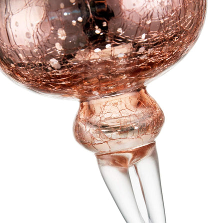 Diamond Star Pink Mercury Crackle Glass Long Stem Tealight Candle Holders Centerpieces for Wedding Table, Set of 3 (12",14",15.5" Tall)