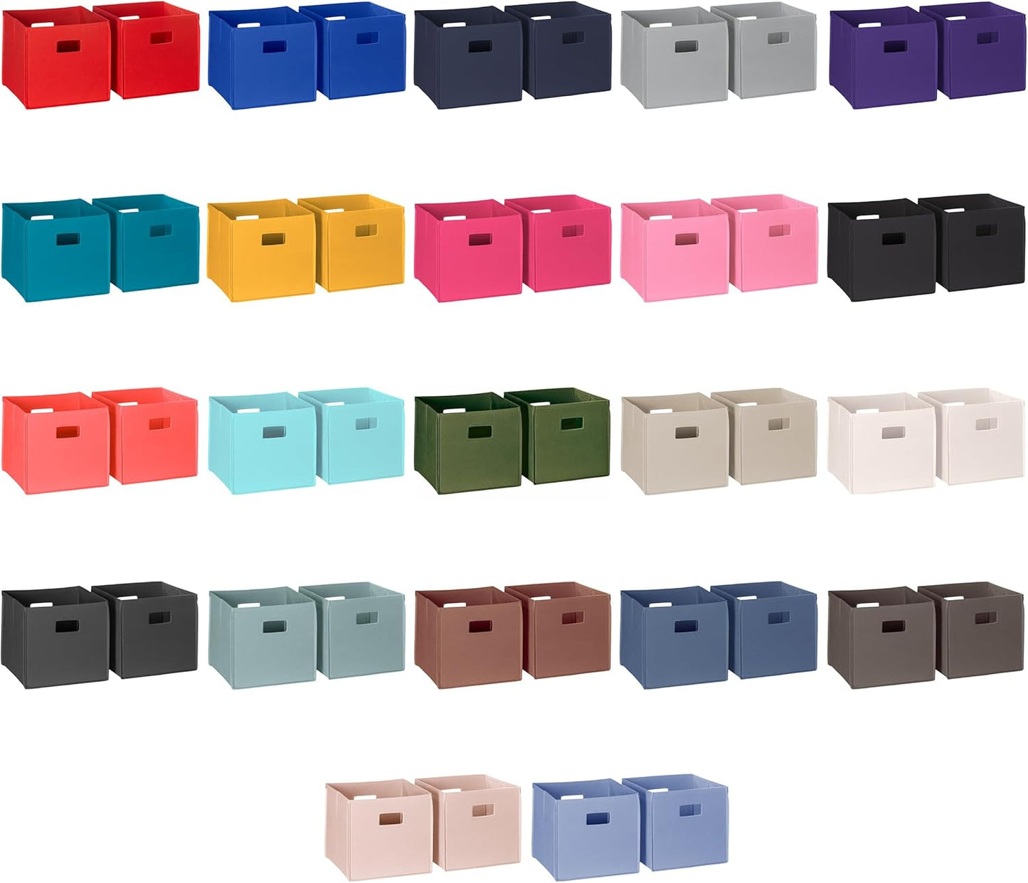RiverRidge Folding Storage Bins with Handles Pink Cube Storage Organizer for Closet, Bedroom & Playroom - Closet Organizers and Storage Set of 2