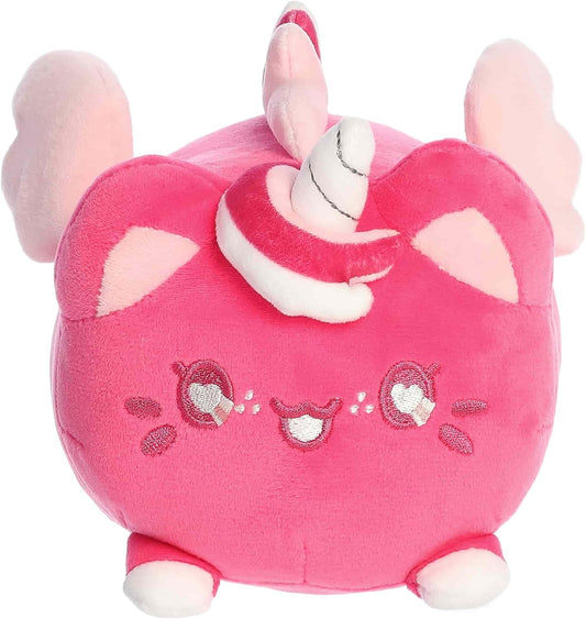 Aurora Enchanting Tasty Peach Sweetheart Pegasus Meowchi Stuffed Animal - Fun Seasonal Plush For Kids and Adult Collectors - Perfect for Decorating Rooms and Valentine's Day - Pink 8.5 Inches