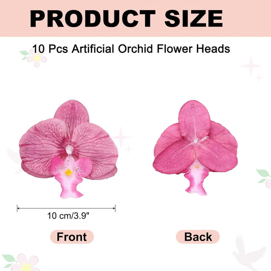 uxcell 10 Pcs Artificial Orchid Flower Heads, Fake Butterfly Orchid Heads Bulk Artificial Flowers for DIY Wedding Bouquets Centerpieces Party Home Decorations, Pink