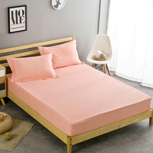 Epinki Fitted King Sheet Deep Pocket, Fitted Sheet, 71"x79", 10 Inch Deep, Peach Pink, Cotton Solid Color Soft Sheets