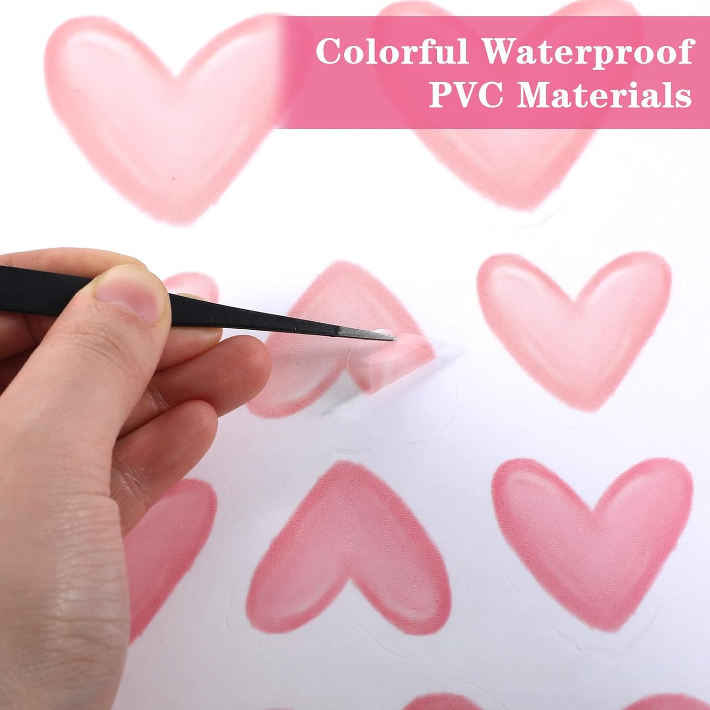120 Pieces Heart Wall Decals, Pink Heart Shape Wall Stickers, PVC Removable Pink Walls Stickers for Girls Bedroom, Nursery, Kids Room, Playroom Decorations, Pastel Cute Hearts