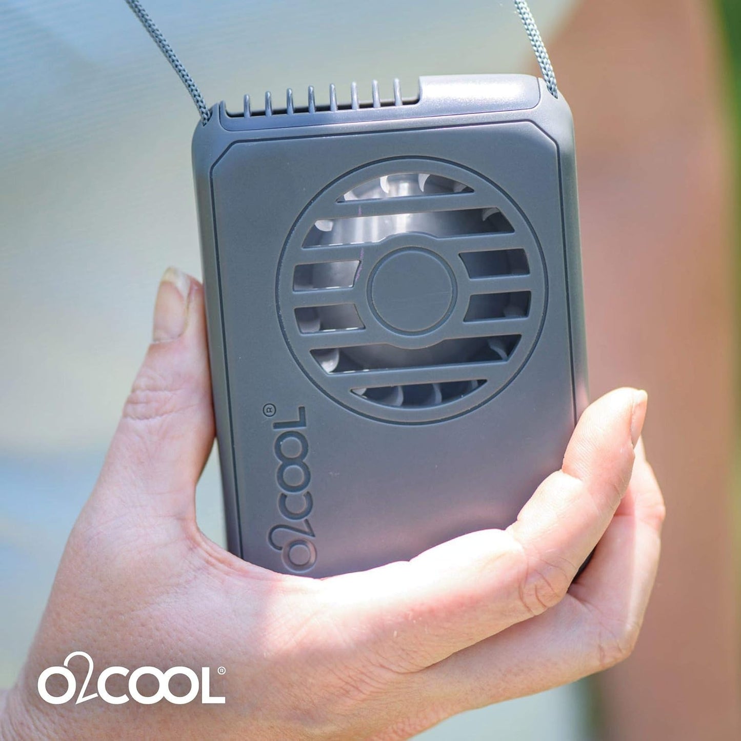 O2COOL Battery Powered Deluxe Necklace Fan For Personal Cooling With Adjustable Lanyard (Pink)