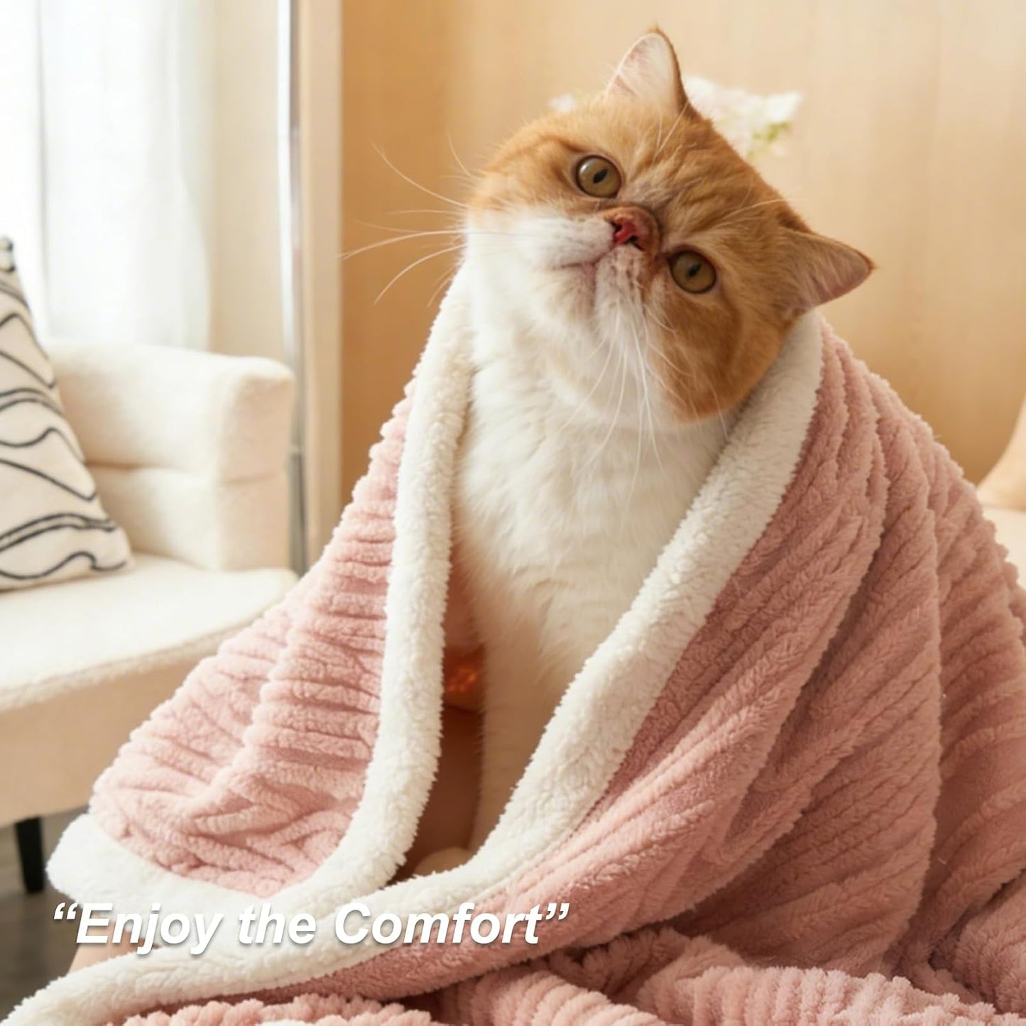 PU MEI Sherpa Throw Blanket for Couch Sofa 60”*80”- Fleece Tufted Fuzzy Soft Cozy Blanket for Bed, Thick Warm Blanket for All Seasons, (Pink)
