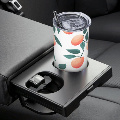 20oz Stainless Steel Tumbler with Lid & Straw, Peach Pattern Leaves Insulated Coffee Travel Mug for Men Women, Straight Tumbler Cup for Hot & Cold, Reusable Tumbler for Home Office Car