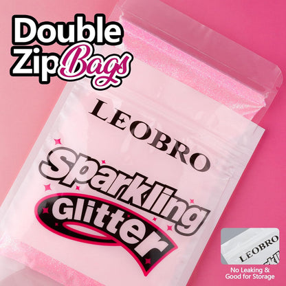 LEOBRO Pink Glitter, 100g / 3.5 oz Iridescent Fine Glitter for Crafts, Resin, DIY Jewelry Keychains Flowers Party Decorations, Iridescent Light Pink