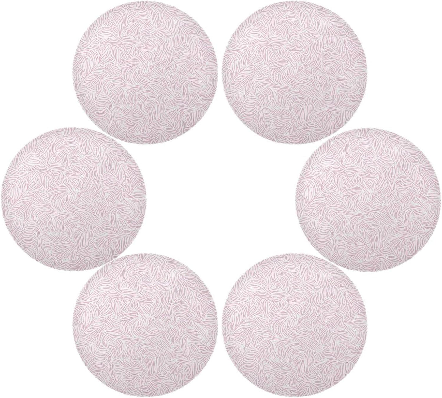 Abstract Peach Pattern Round placemats Outdoor Reversible Quilted placemat Moroccan placemats for Dining Table placemats Waterproof Round placemats Set of 6 Natural 15.4x15.4in