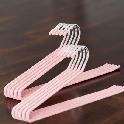 Space Saving Pants Hangers 10 Pack – Non Slip Pants Hangers for Jeans & Trousers, Heavy Duty Metal Clothes Hangers for Pants, Closet Organizer for Home (Pink)