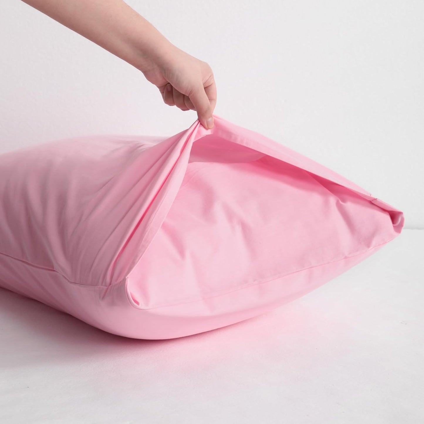 2 Pack Pure Cotton Pillow Case-100% Cotton Standard Pillowcases, Soft and Breathable Pillow Cases with Envelope Closure, 20x26 Inches, Pink