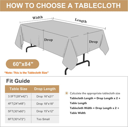 sancua Rectangle Tablecloth - 60 x 84 Inch - Stain and Wrinkle Resistant Washable Polyester Table Cloth, Decorative Fabric Table Cover for Dining Tables, Buffet Parties and Camping, Blush
