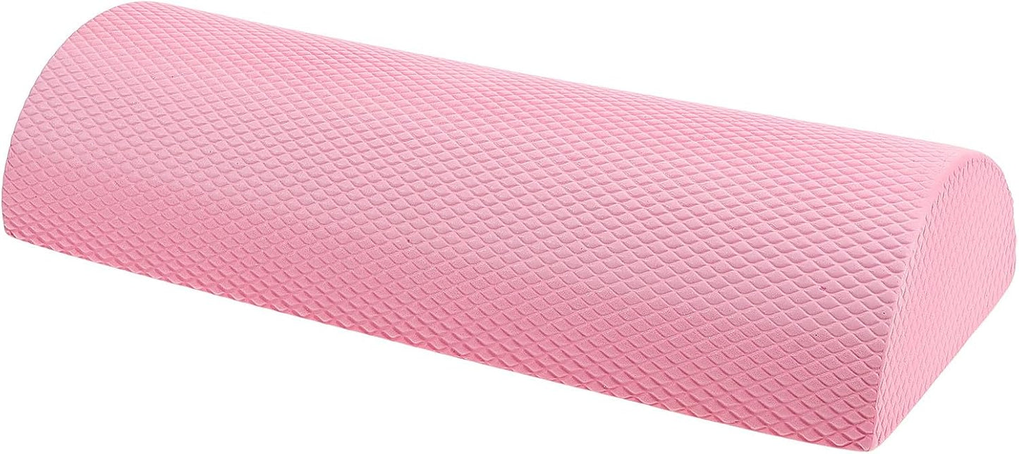 Hemobllo Semicircle Foam Roller for Back Muscle Massage, Lightweight Pink Yoga Roller 30x6.3cm, Core Strengthening Balance Equipment for Fitness and Relaxation Therapy