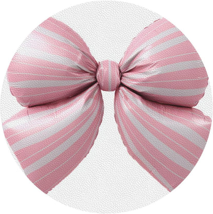 Light Pink Bow Balloon Candy Stripe Pattern Drinks Coasters Set of 4 Leather Drink Coasters for Tabletop Protection Heat Resistant Bar Cup Mat Pad