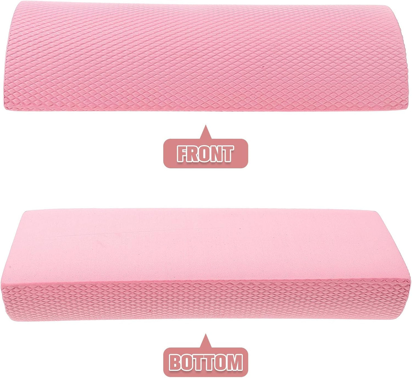 Hemobllo Semicircle Foam Roller for Back Muscle Massage, Lightweight Pink Yoga Roller 30x6.3cm, Core Strengthening Balance Equipment for Fitness and Relaxation Therapy