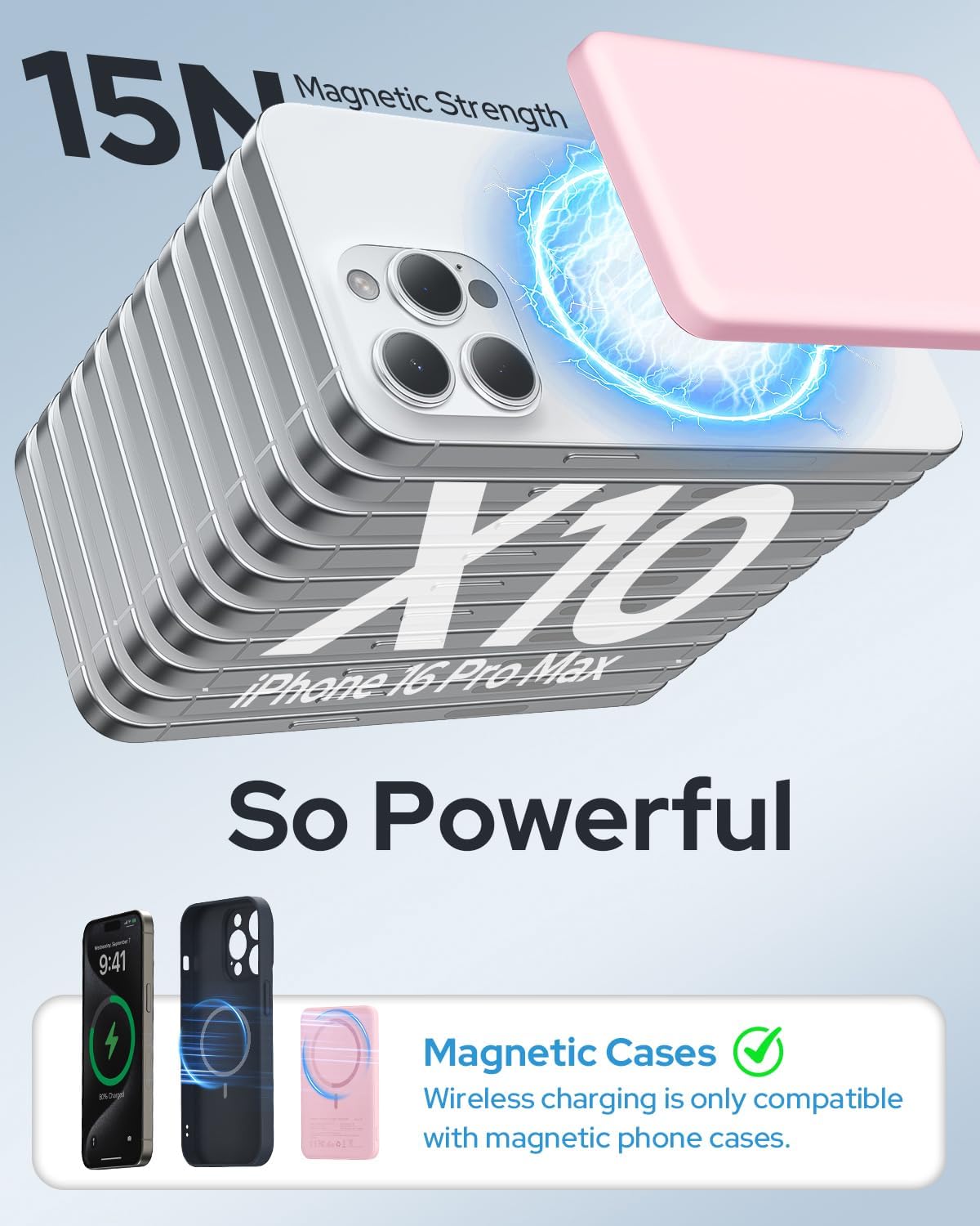 TRKOY for Magsafe Portable Charger, 5000mAh for Magsafe Power Bank with USB C Fast Charging,Travel Essential for Magnetic Battery Pack Wireless Compatible with iPhone 17/16/15/14/13/12 Series, Pink