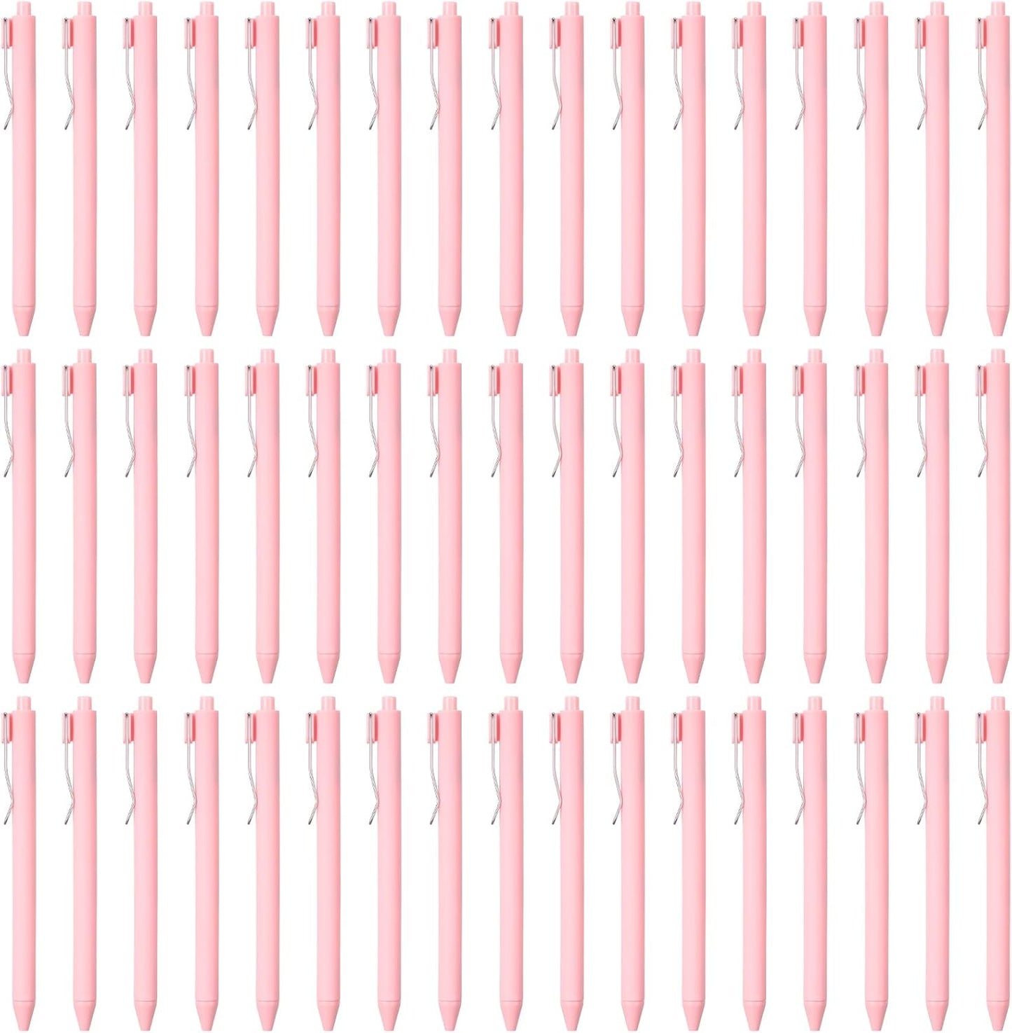 Sayglossy 50 Pcs Pink Ballpoint Pens Bulk Retractable Comfortable Writing Pens Cute Christmas Back to School Supplies in Medium Point 0.5 mm for Teacher Student Baby Shower