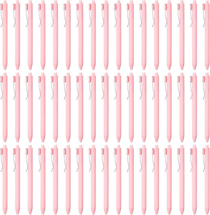 Sayglossy 50 Pcs Pink Ballpoint Pens Bulk Retractable Comfortable Writing Pens Cute Christmas Back to School Supplies in Medium Point 0.5 mm for Teacher Student Baby Shower