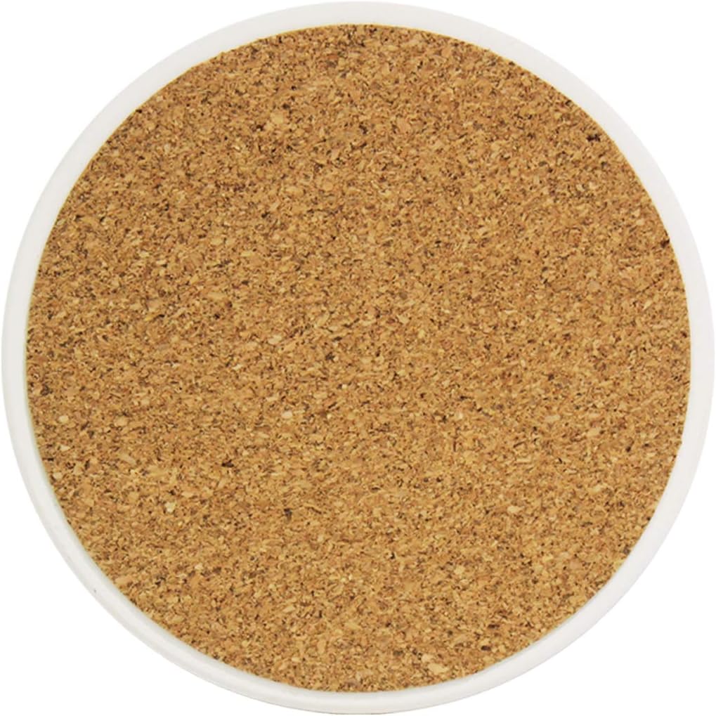 Coasters for Drinks Absorbent Round Liquid Marble Painting Gold Pink Ceramic Stone Anti Scratch Cork Housewarming Gifts Wedding Living Room Office Decoration Bar 3.9Inch Set of 2