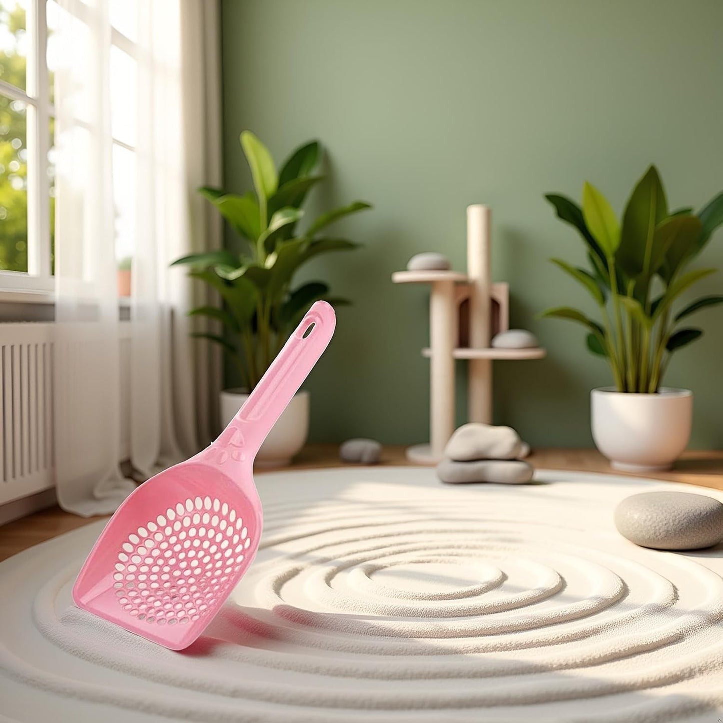 Jowxsx Pink Plastic Cat Litter Scoop Pet Care Sand Waste Scooper Shovel Hollow Cleaning Tool Pet Supplies Easy to Clean Cat Litter Scoops