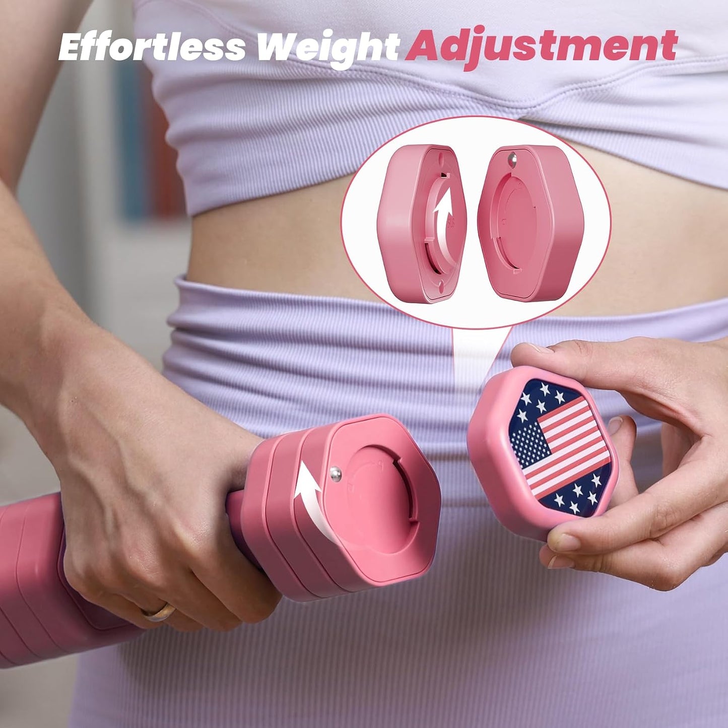 Zempox Adjustable Dumbbell Set of 2, 4 in 1 Hand Weights for Women at Home, 5 lb Weights Dumbbells set of 2, Each 2lb 3lb 4lb 5lb with TPU Soft Rubber Handle for Home Gym Exercise Training