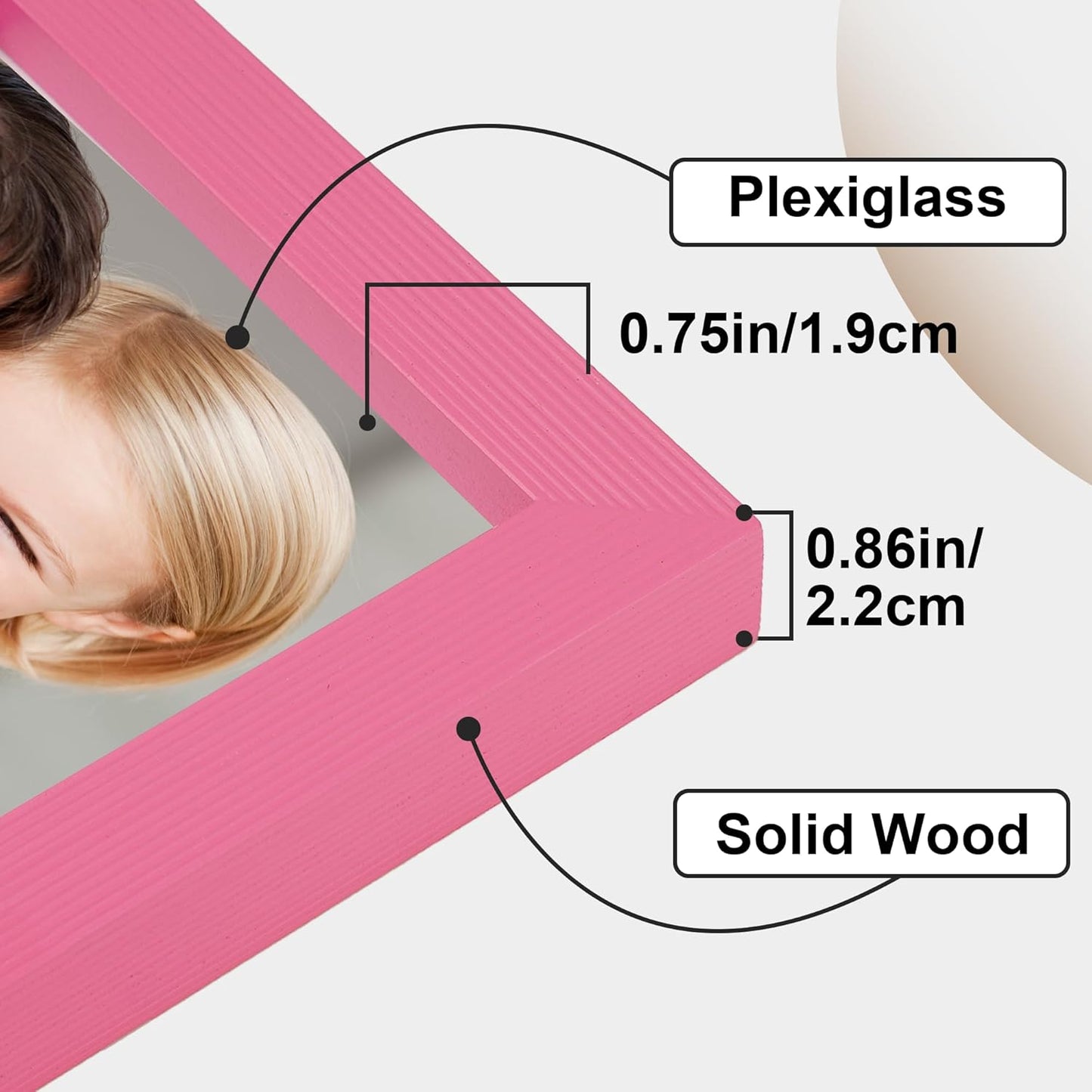 6x8 Picture Frame for Wall Hanging or Tabletop Display, Wall Mounting Horizontally or Vertically,Photo Frame with HD Plexiglass for Photos, Posters & Art Prints,Cherry Pink,Frame,2 Pack