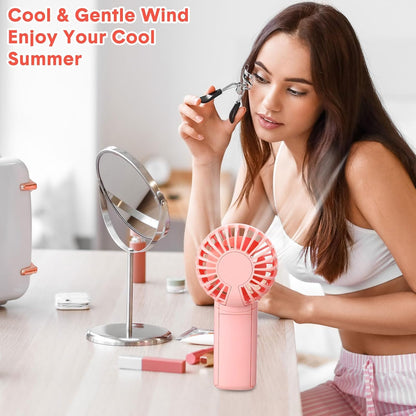 Rossesay 30 Pcs Mini Portable Fan Handheld Battery Operated Portable Small Personal Fans for Summer Travel Beach Indoor Outdoor Cooling Gift (Pink)