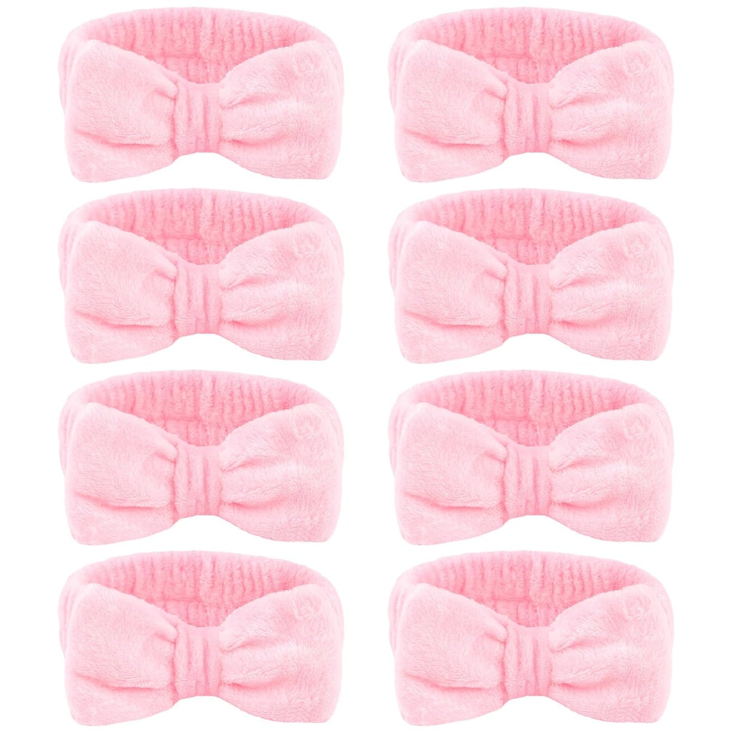 CIEHER 8 Pcs Pink Spa Headbands for Women's Bachelorette Party Favors - Microfiber Makeup Headbands for Girls' Birthday Skincare