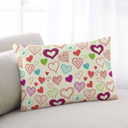 Valentine's Day Body Pillow Cover, Pillowcase Protectors with Zipper, Heart Love Modern Country Light Yellow Breathable Decorative Throw Pillow Case Cover, Pillow Shams for Couch Sofa 24x36Inch