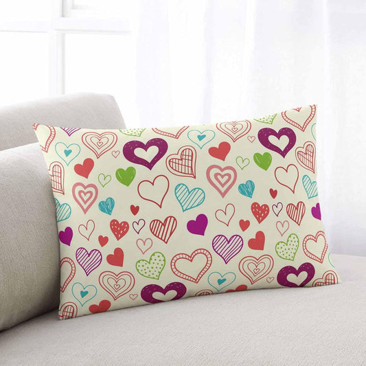 Valentine's Day Body Pillow Cover, Pillowcase Protectors with Zipper, Heart Love Modern Country Light Yellow Breathable Decorative Throw Pillow Case Cover, Pillow Shams for Couch Sofa 24x36Inch