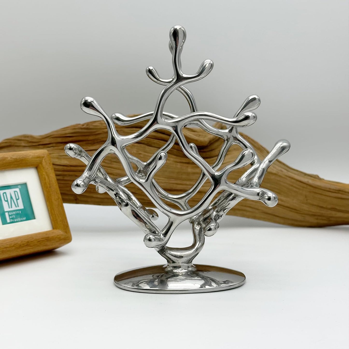 Napkin Holder - Coral Design, Polished Stainless Steel for Dinner & Lunch Napkins, Elegant Home Decor for Dining Table, Kitchen, Premium Quality