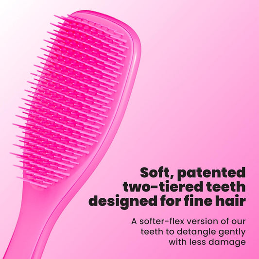 Tangle Teezer Fine Ultimate Detangler Brush, Dry & Wet Hair Brush to Detangle & Reduce Breakage for Fine Hair Types, Runway Pink