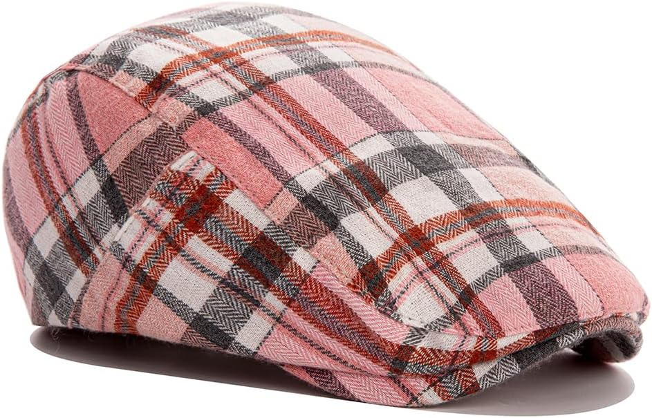 Men's Newsboy Cap, Ivy Style Gatsby Flat Cap, Adjustable Irish Cabbie Ivy Driving Hunting Cap.