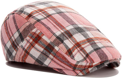 Men's Newsboy Cap, Ivy Style Gatsby Flat Cap, Adjustable Irish Cabbie Ivy Driving Hunting Cap.