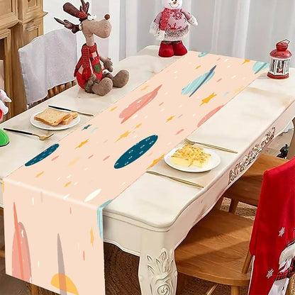 Rustic Linen Table Runner Farmhouse Style Peach and Light Beige Table Runners Boho Style Tabletop Collection Home Long Dining Table Decoration for Party Living Room 13" X 71"