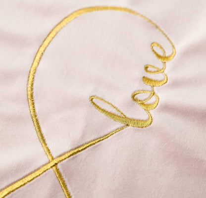 Embroidered Pink Infinity Love Decorative Throw Pillow Cover, Lumbar Love Pillow Cover 12 Inches x 20 Inches Cover Only