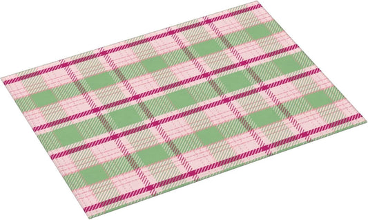 Dish Drying Mat Kitchen Counter Absorbent Light Green And Pink Tartan Plaid Pattern In Fresh Coffee Sink Mat Dish Drainer Pad 18 Inch X 24 Inch